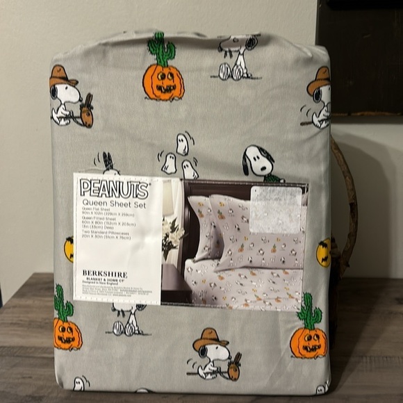 NEW PEANUTS SNOOPY COWBOY STICKPONY CACTUS JACK O LANTERN HALLOWEEN QUEEN SHEETS - Picture 7 of 9